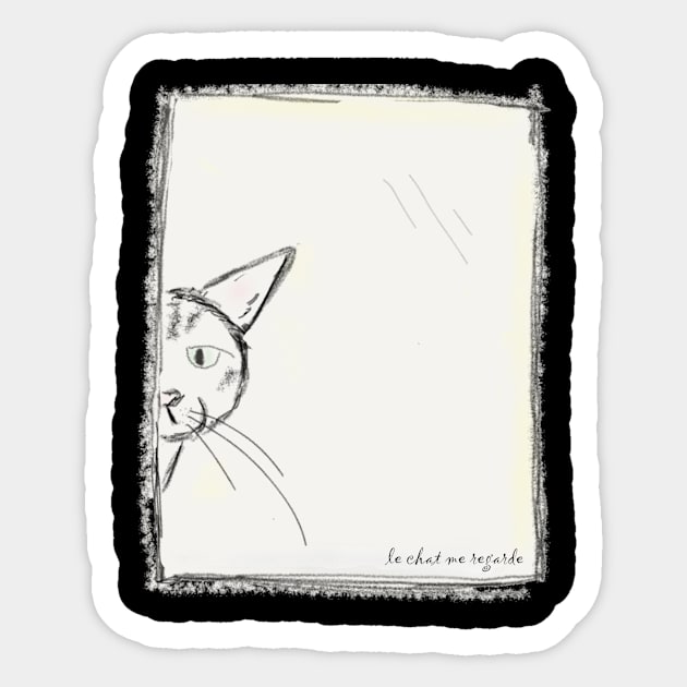 le chat me regard Sticker by PS509